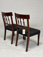 Eetkamerstoelen set 2 hout zwarte stof