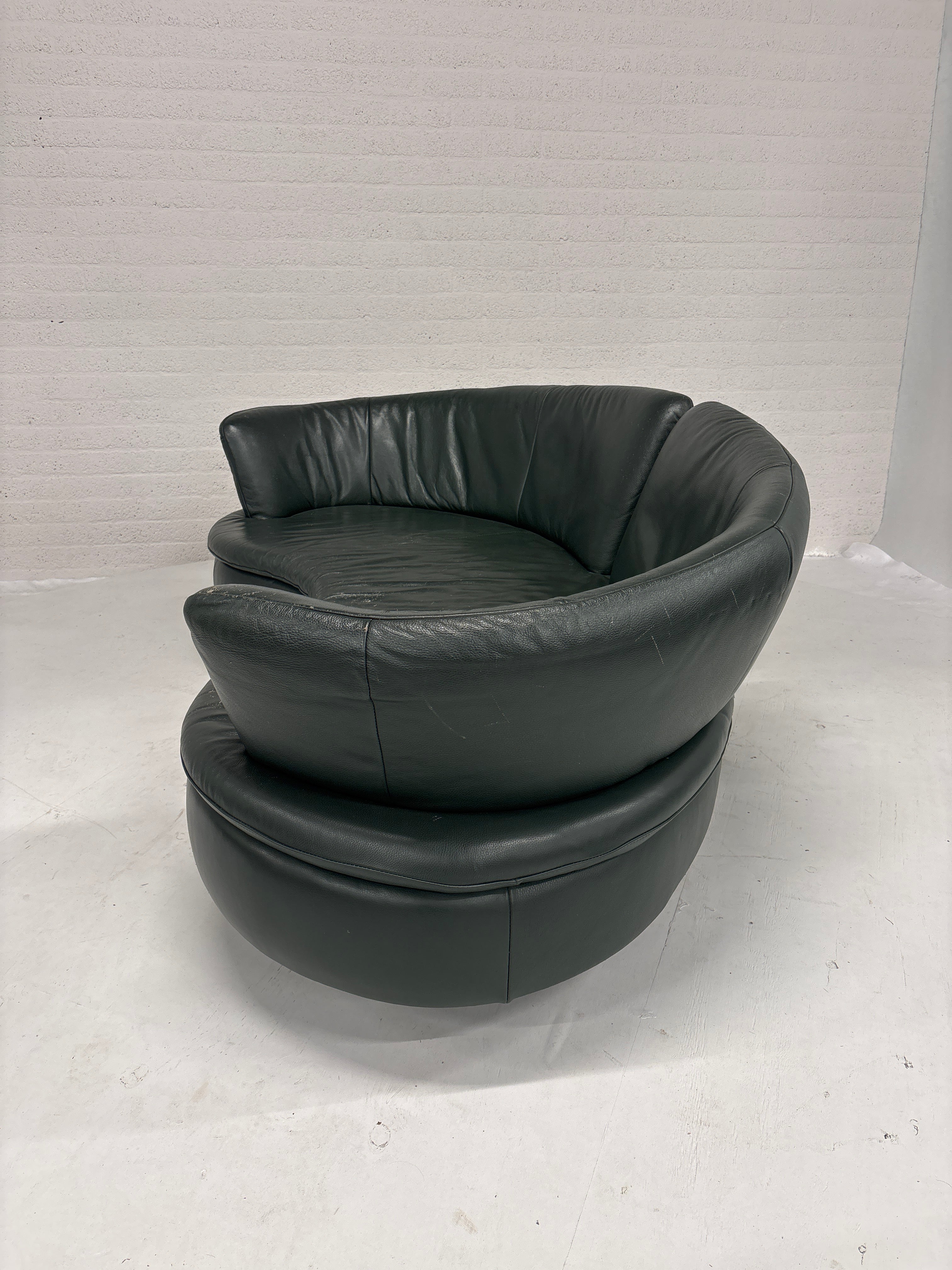 Half ronde bank leer