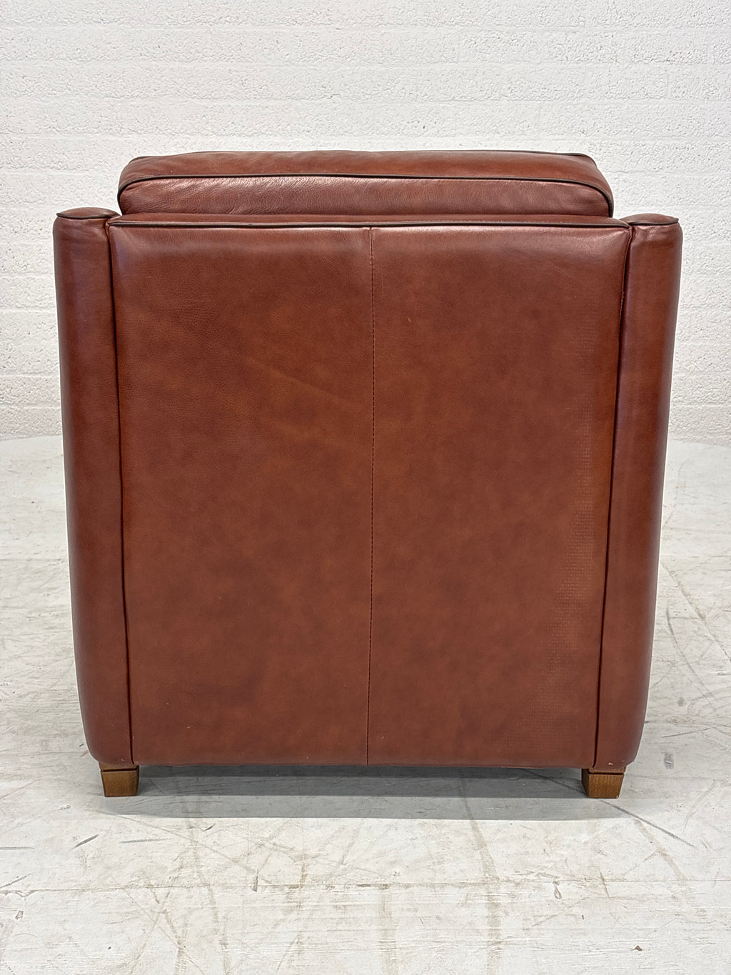 Leren Lounge Fauteuil – Cognacbruin, met donkere bies