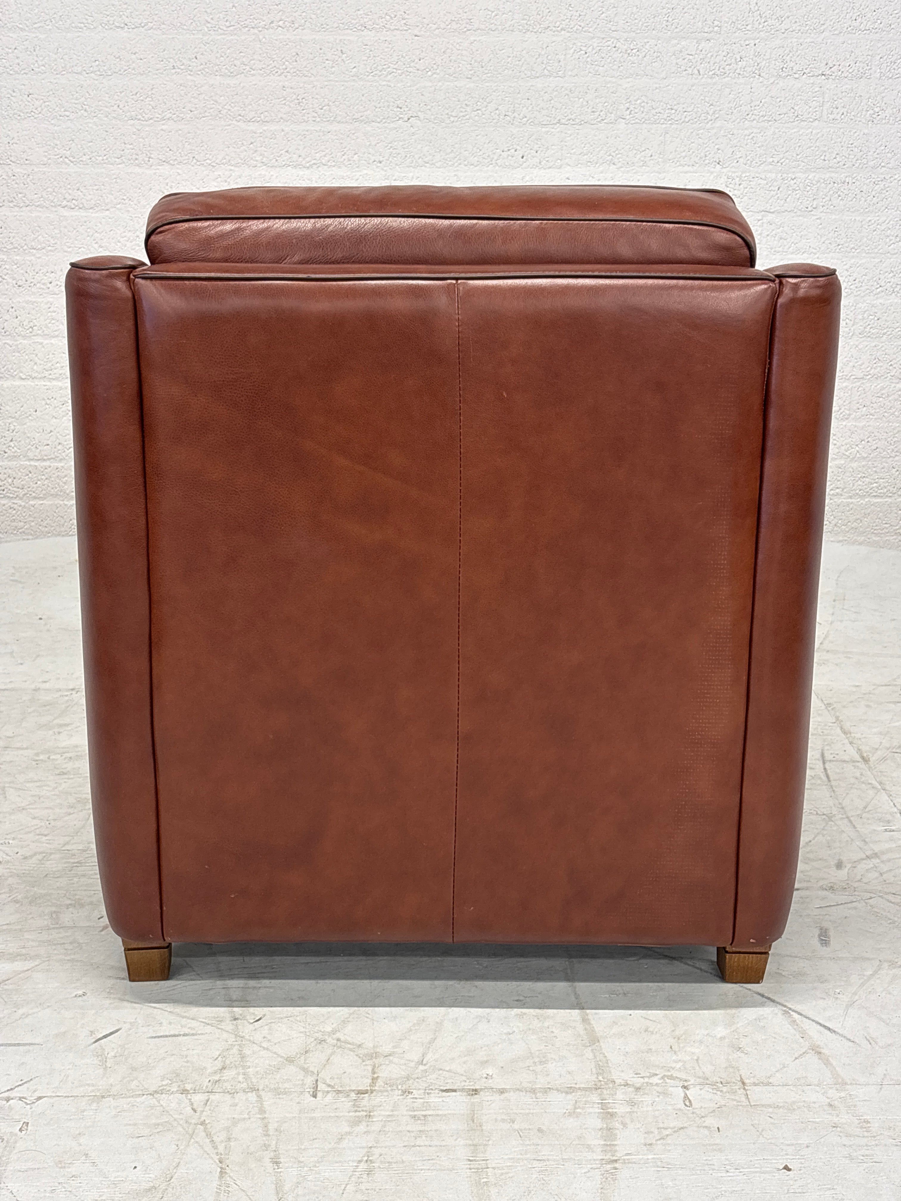Leren Lounge Fauteuil – Cognacbruin, met donkere bies