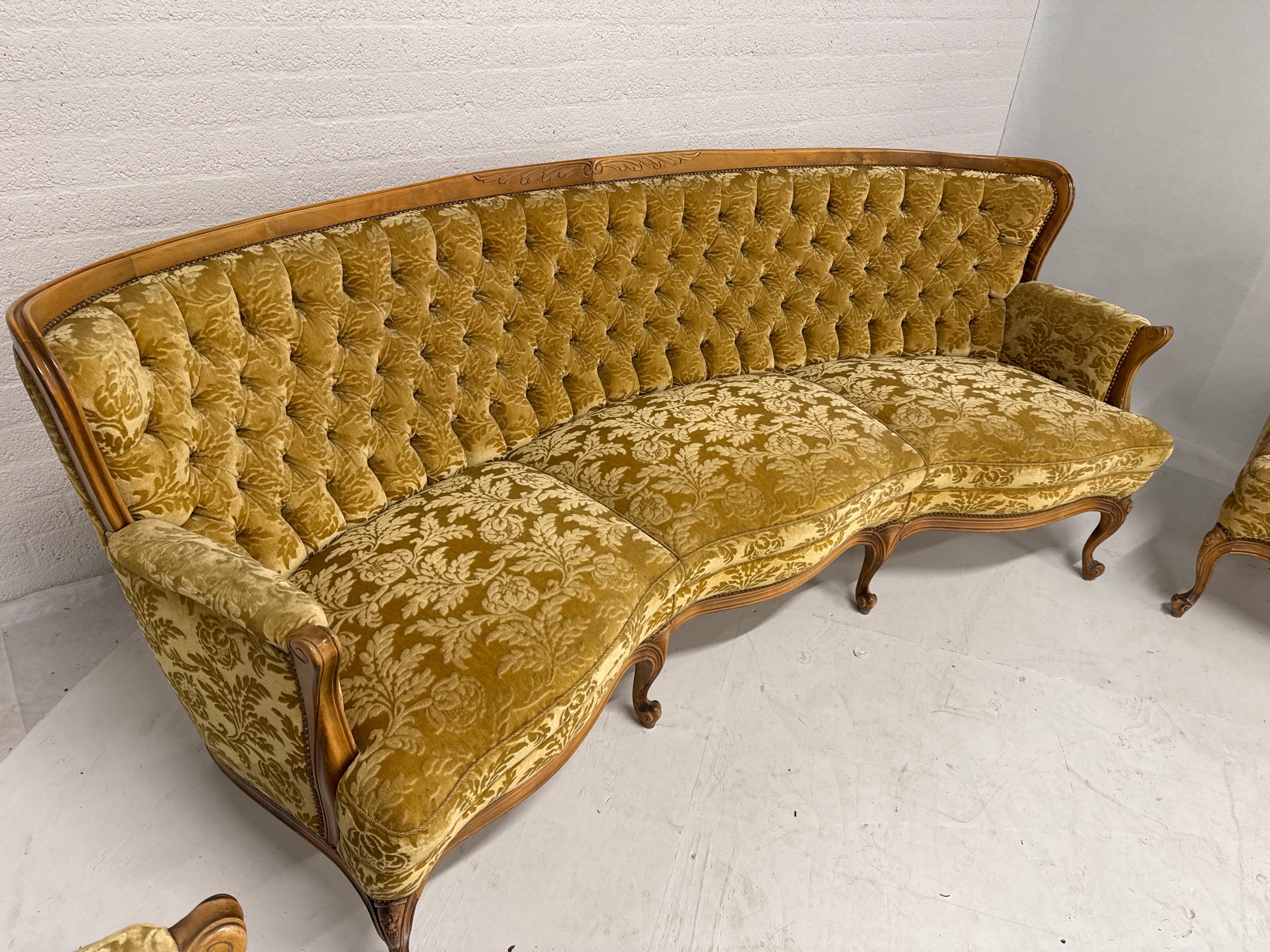 Barok bank set goudgeel