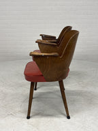 Setje van 2 stoelen met rode zitting
