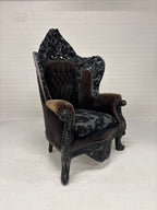 Rococo barok troonstoel zwart