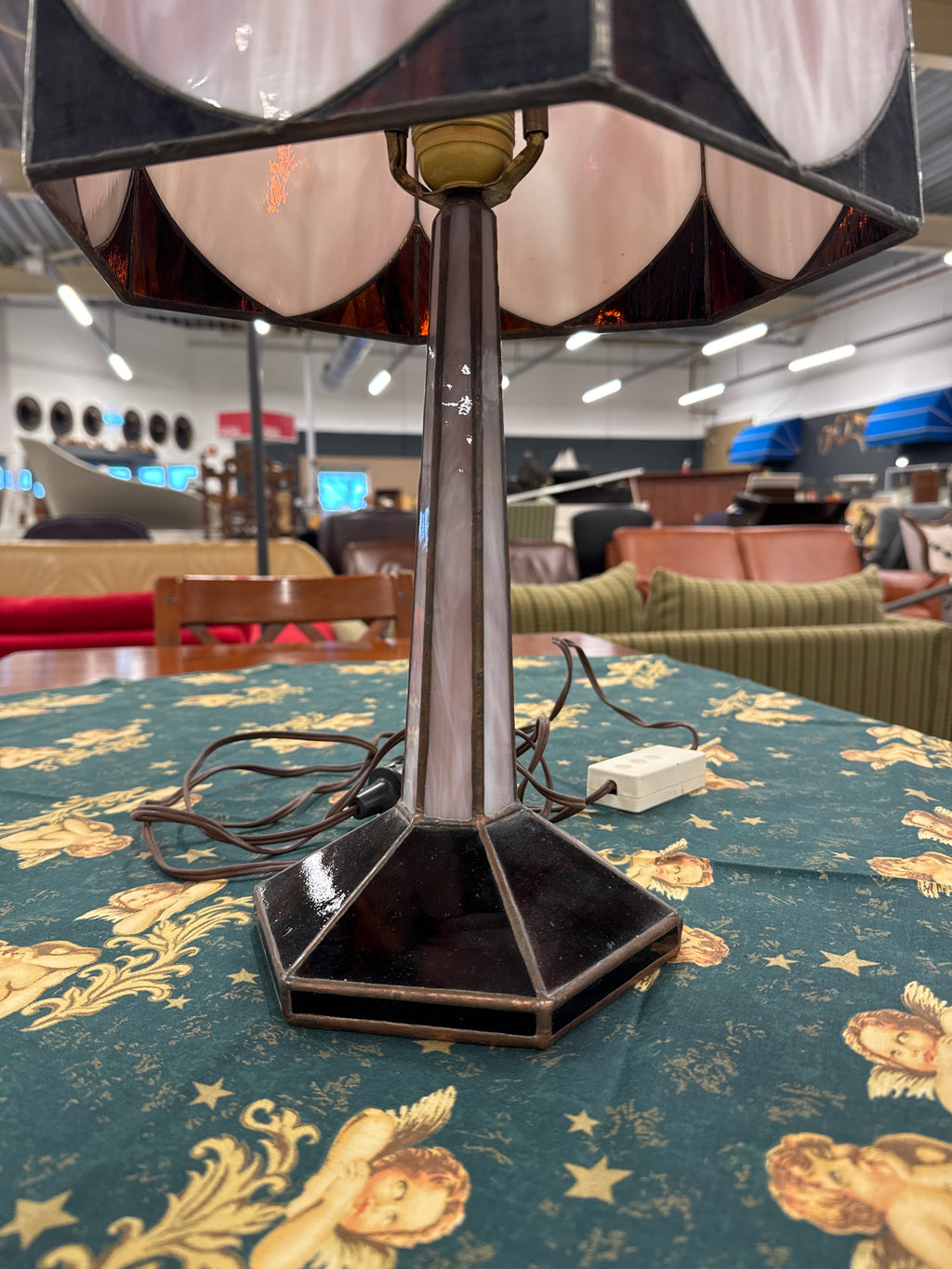 Unieke glas in lood lamp