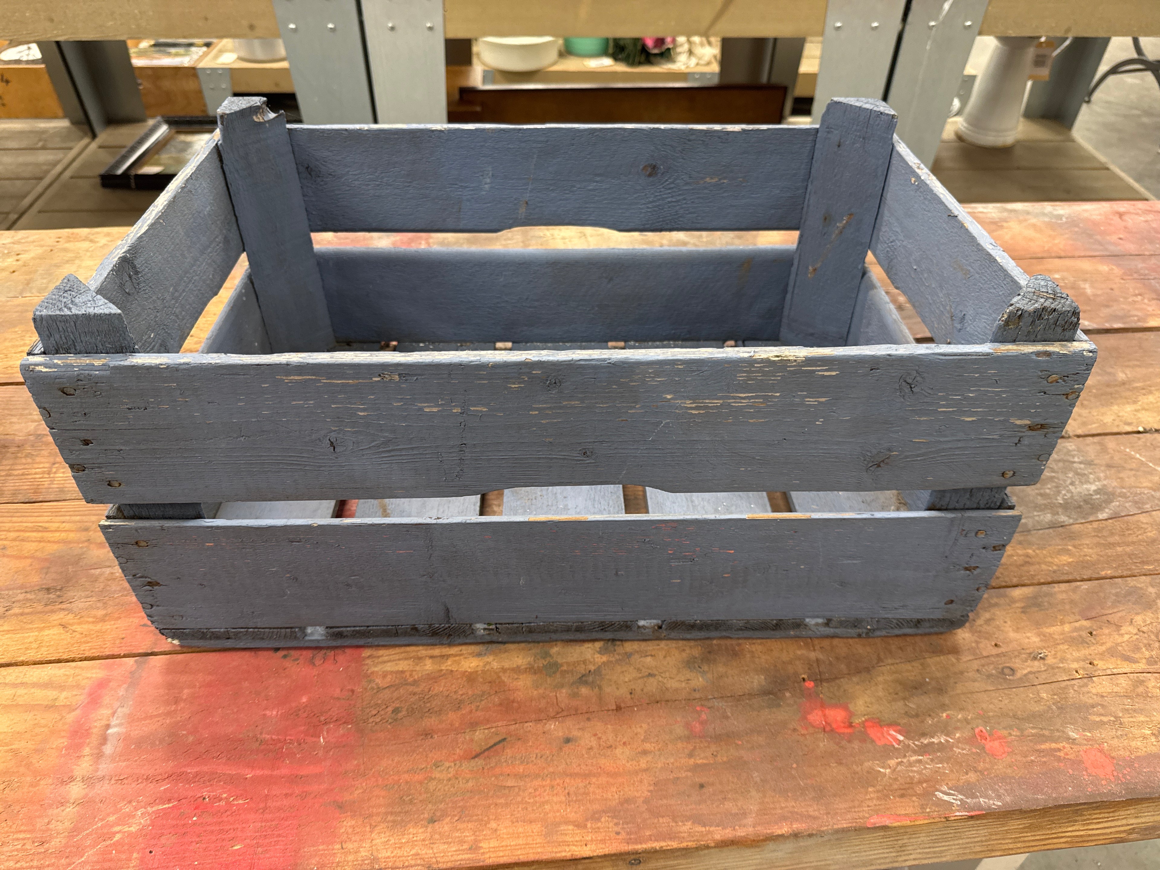 Krat hout blauw
