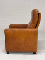 Leren fauteuil vaste rugleuning
