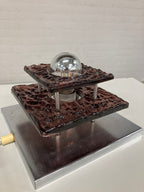 Glazen brutalistische reliëf lamp