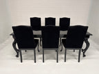 Retro barok style lak tafel met 6 bijpassende stoelen