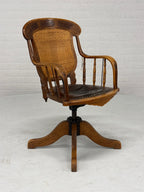 Antieke Amerikaanse victoriaanse office desk stoel