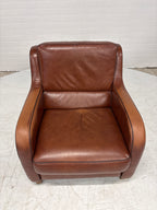 Leren Lounge Fauteuil – Cognacbruin, met donkere bies