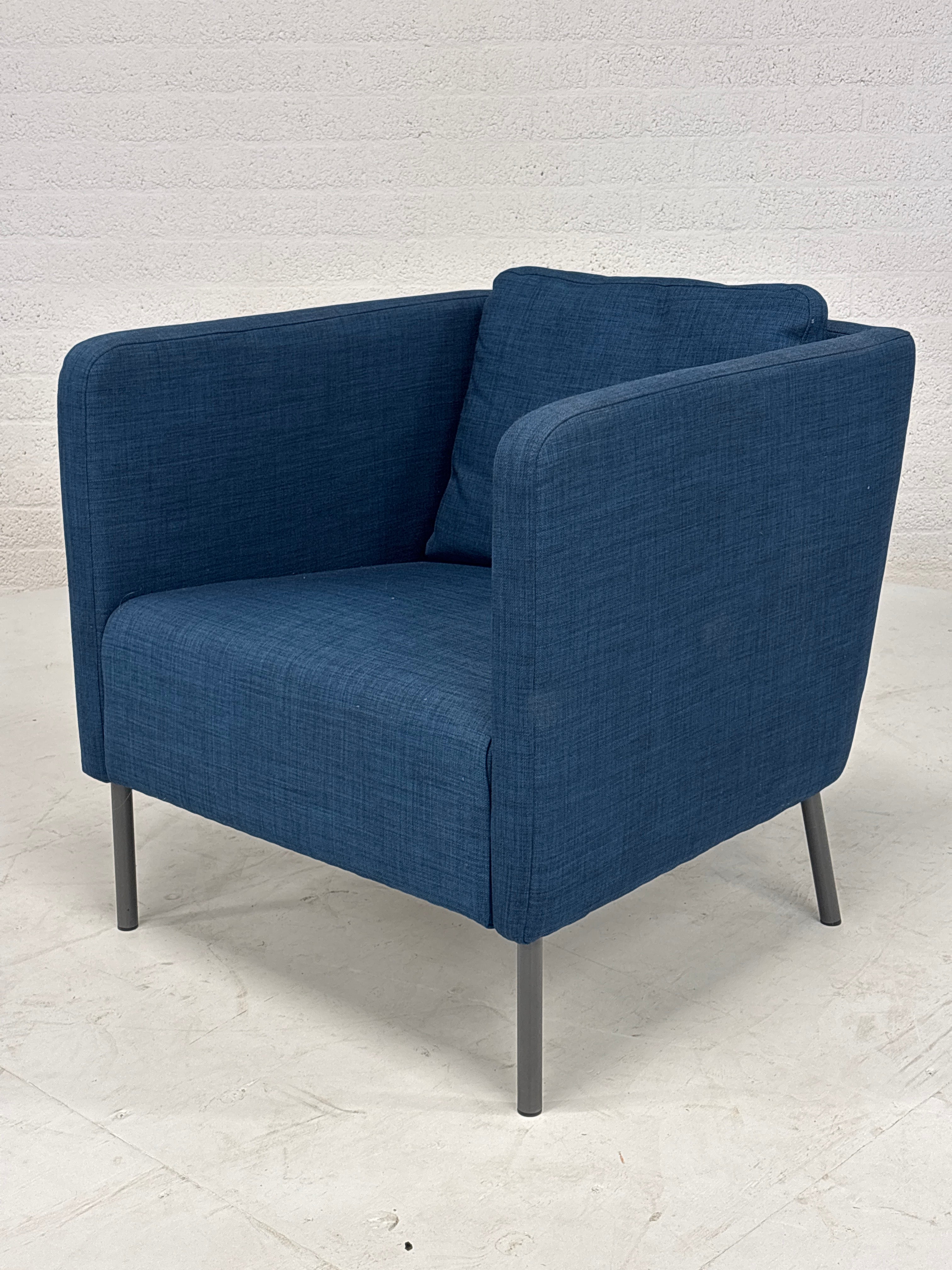 Blauwe fauteuil 2x
