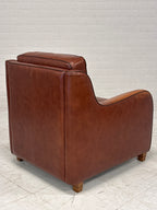 Leren Lounge Fauteuil – Cognacbruin, met donkere bies