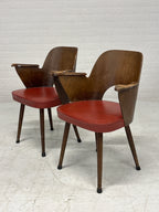Setje van 2 stoelen met rode zitting