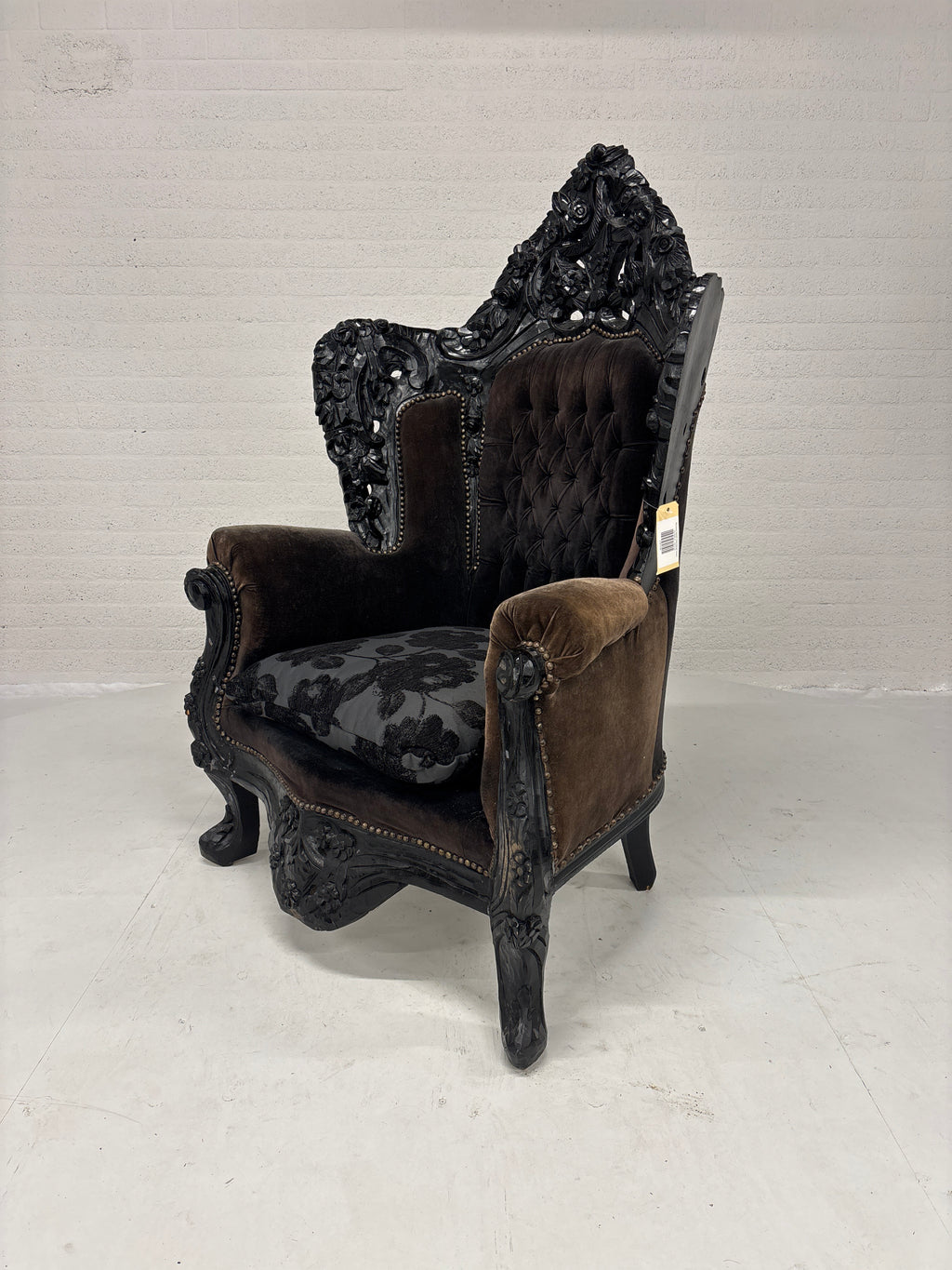 Rococo barok troonstoel zwart