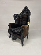 Rococo barok troonstoel zwart