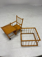 Vintage poppenmeubels box en tafel stoel