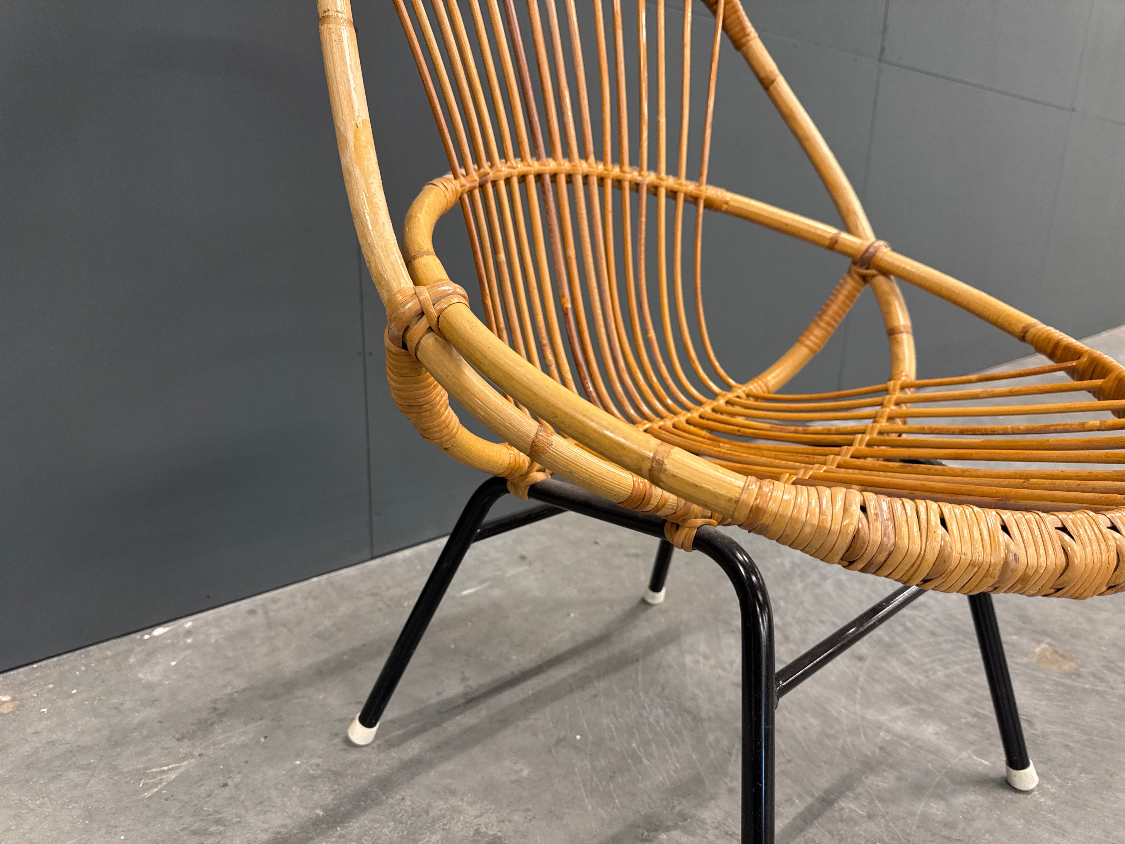 VIntage Rotan Spijlstoel zonder leuning