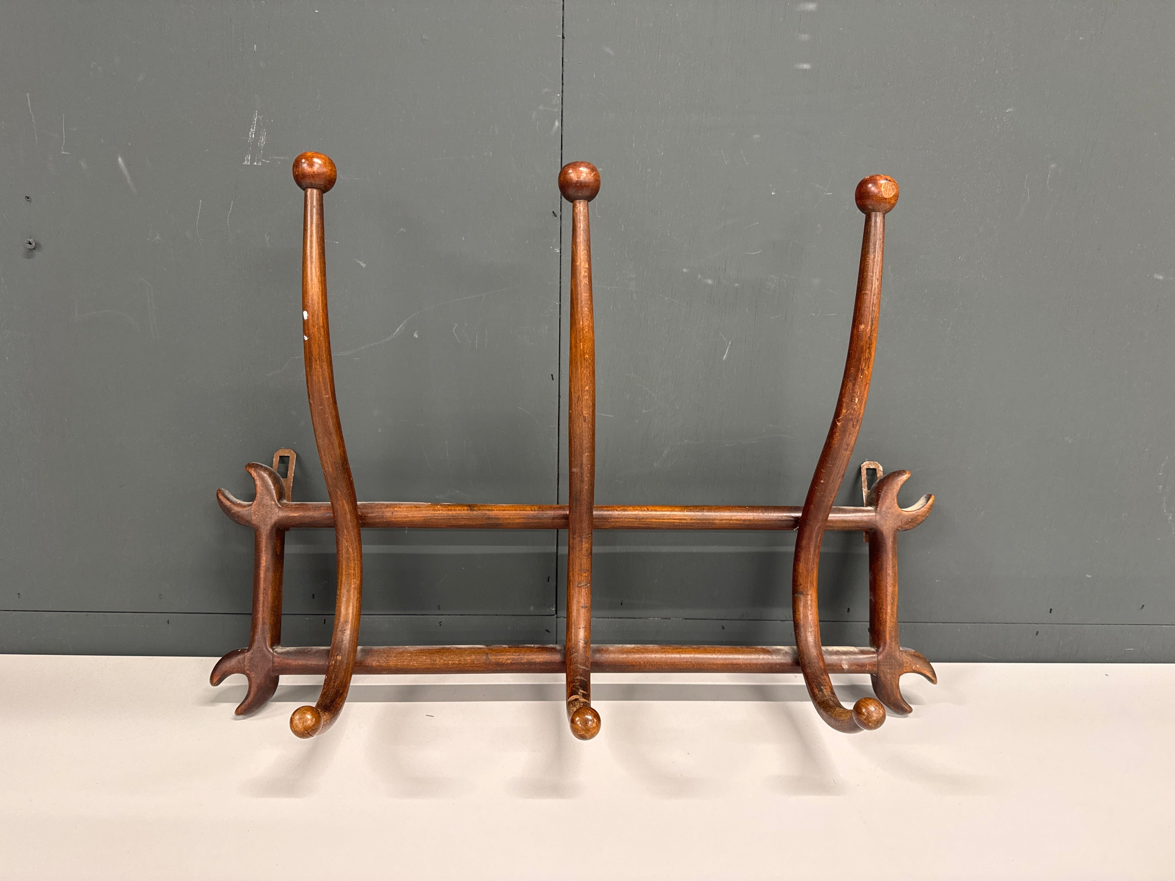 3 haaks kapstok hout