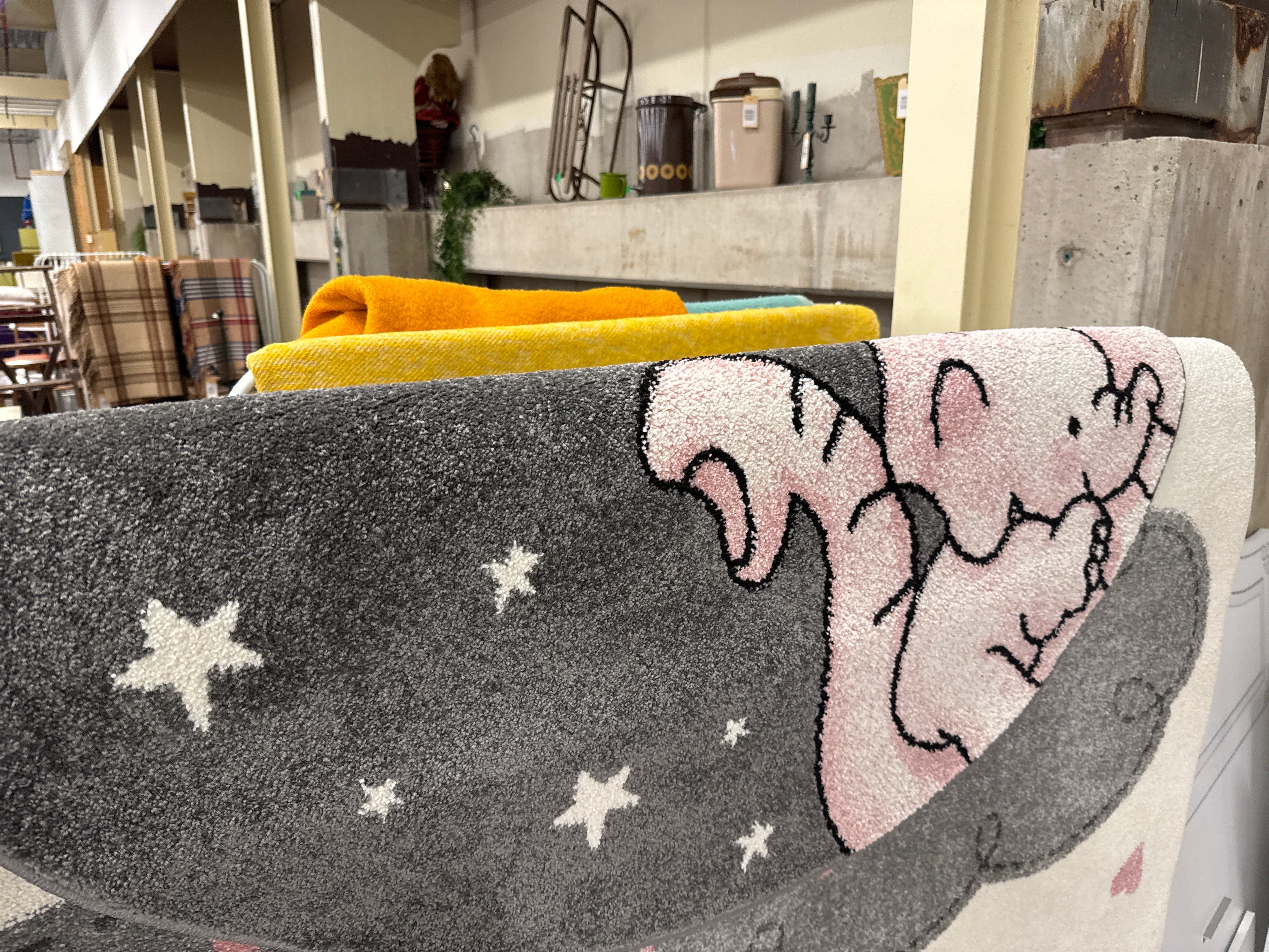 Kleed kind grijs roze olifant