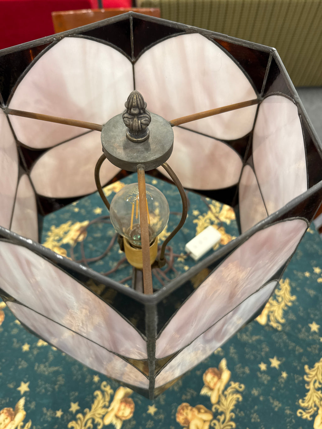 Unieke glas in lood lamp