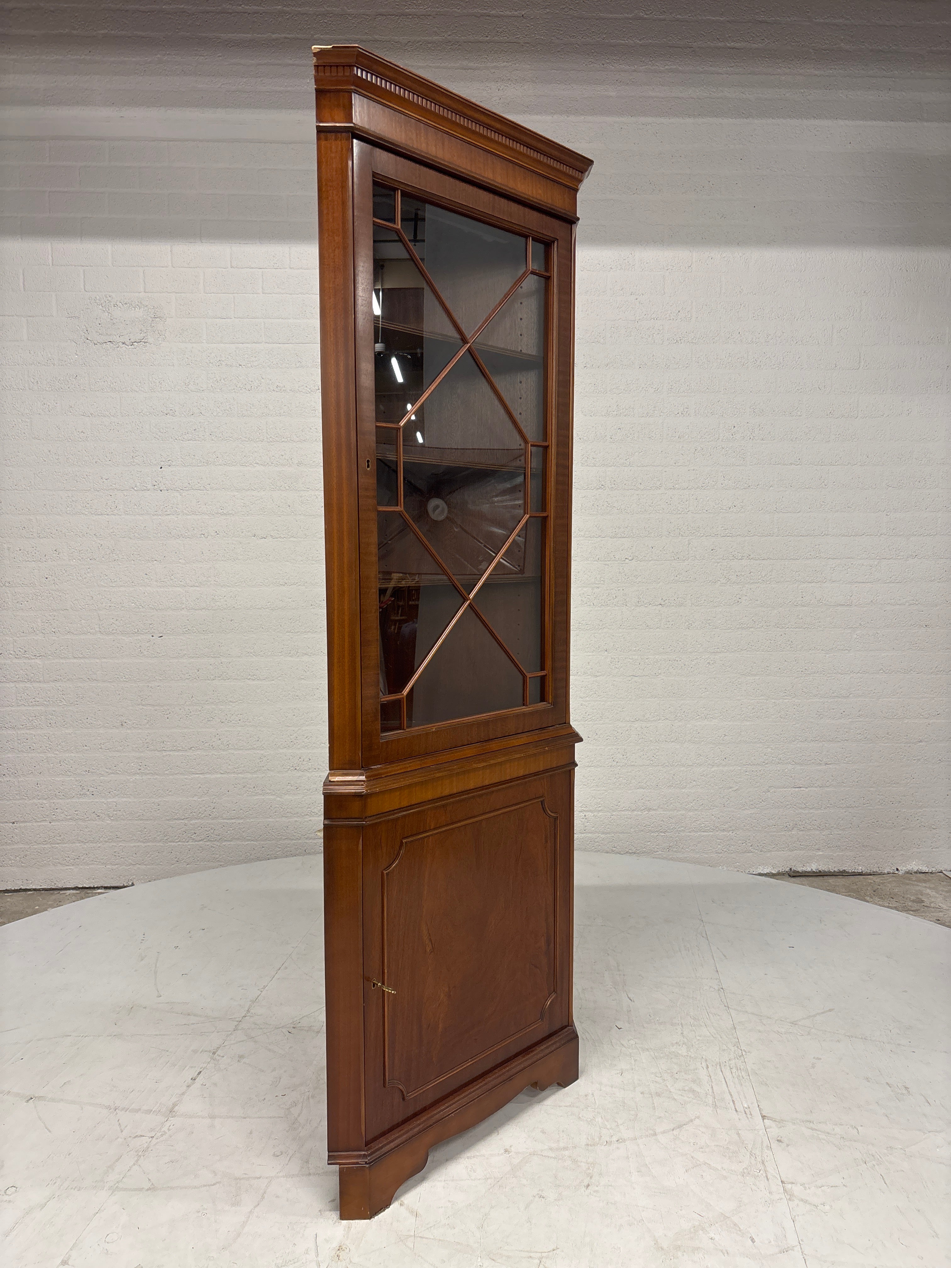 Hoekvitrine kast met licht