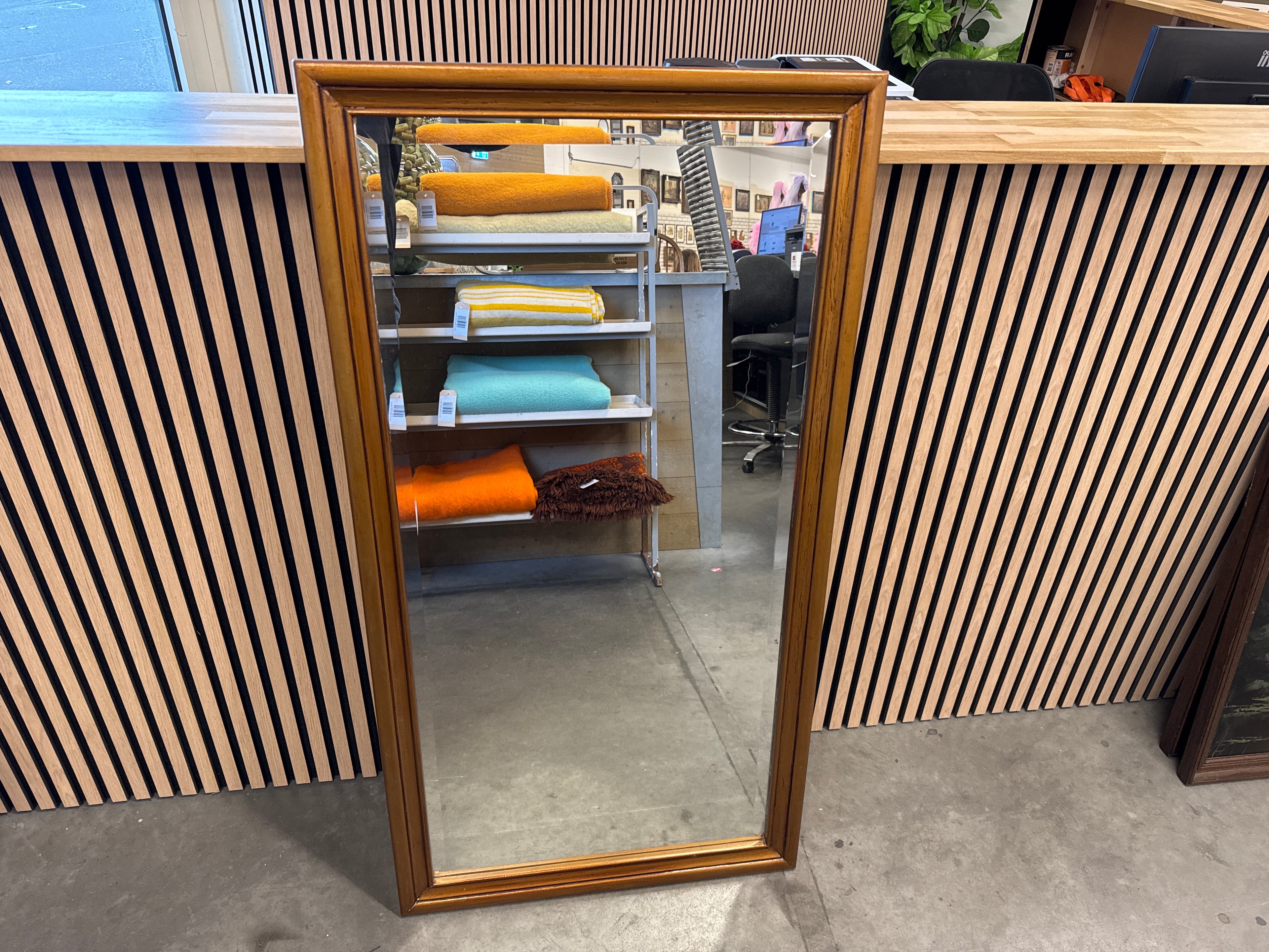 Spiegel facet hout 120 hoog