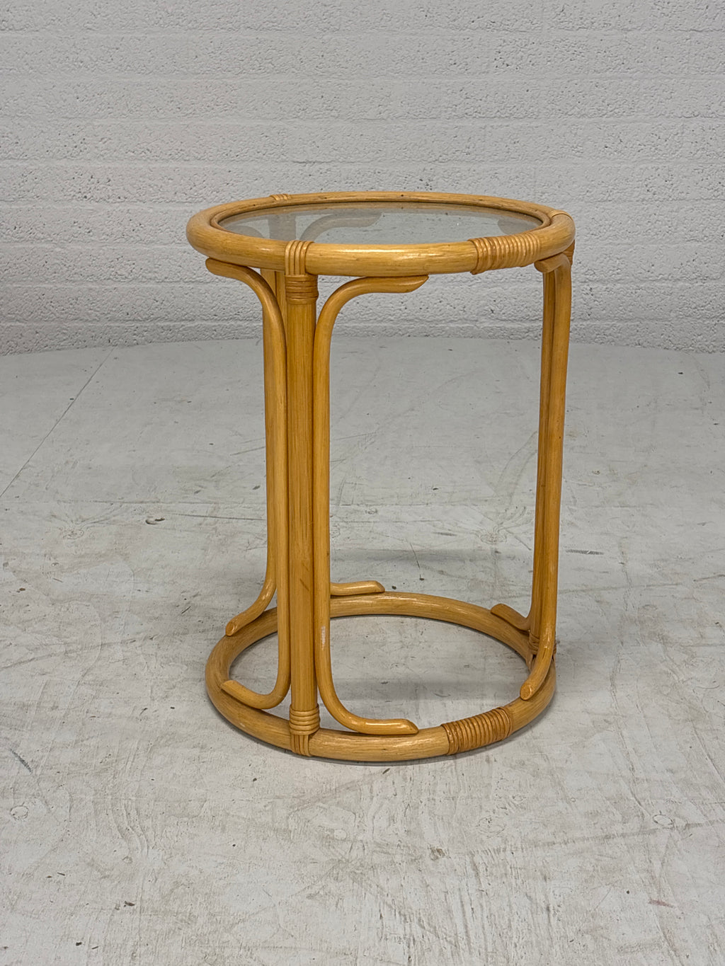 Ronde bamboe bijzettafel