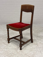 Eetkamerstoel rood velours zitting