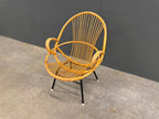 VIntage Rotan Spijlstoel met leuning