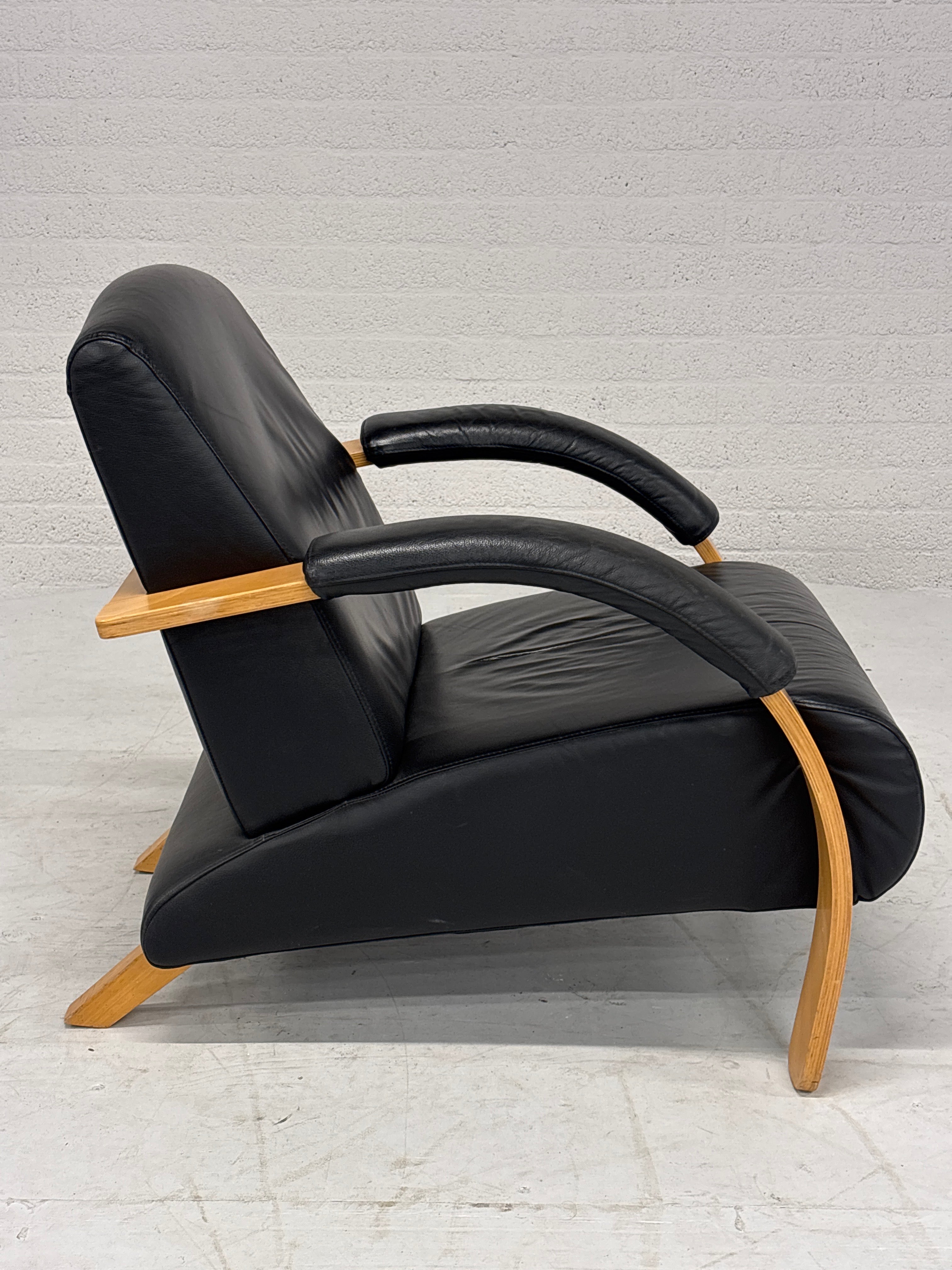 Vintage leren Spaanse fauteuil