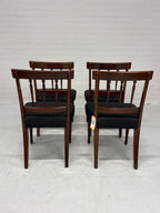 Set 4 eetkamer stoel hout zwarte stof