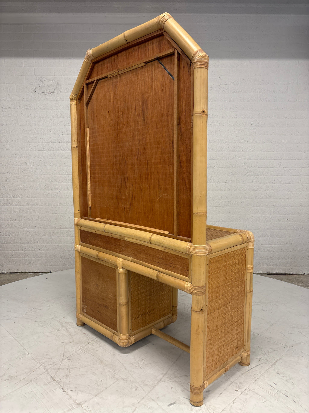 Franse kaptafel bamboestijl met krukje