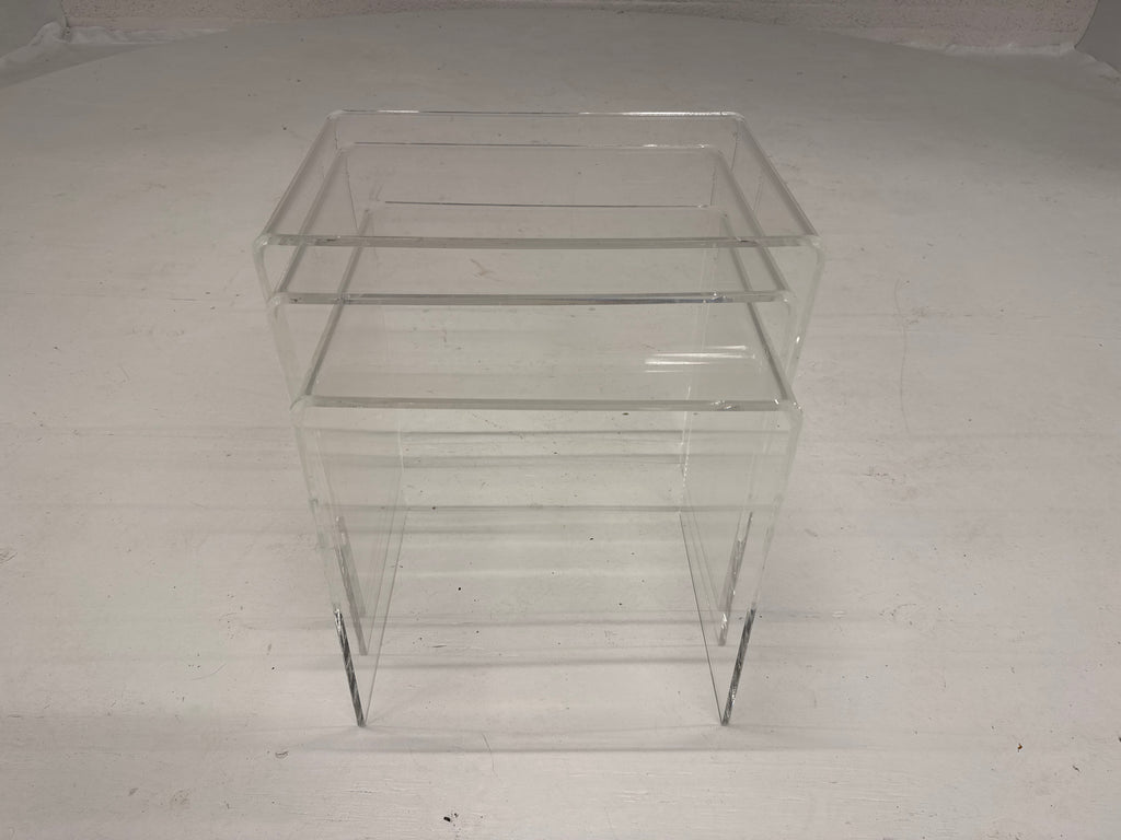 Bijzettafels 3 delen perspex