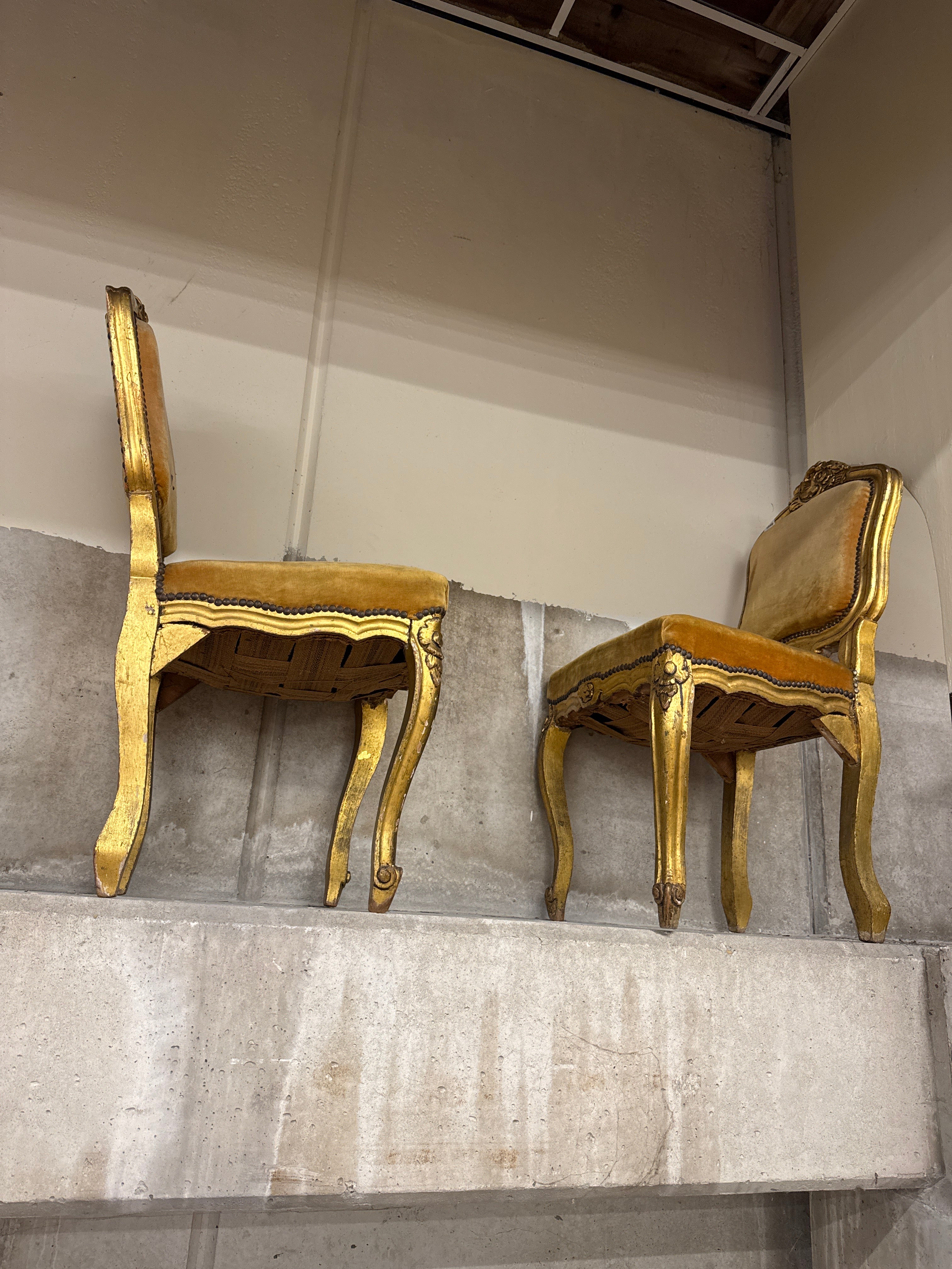 2 goudkleurige stoelen decoratie