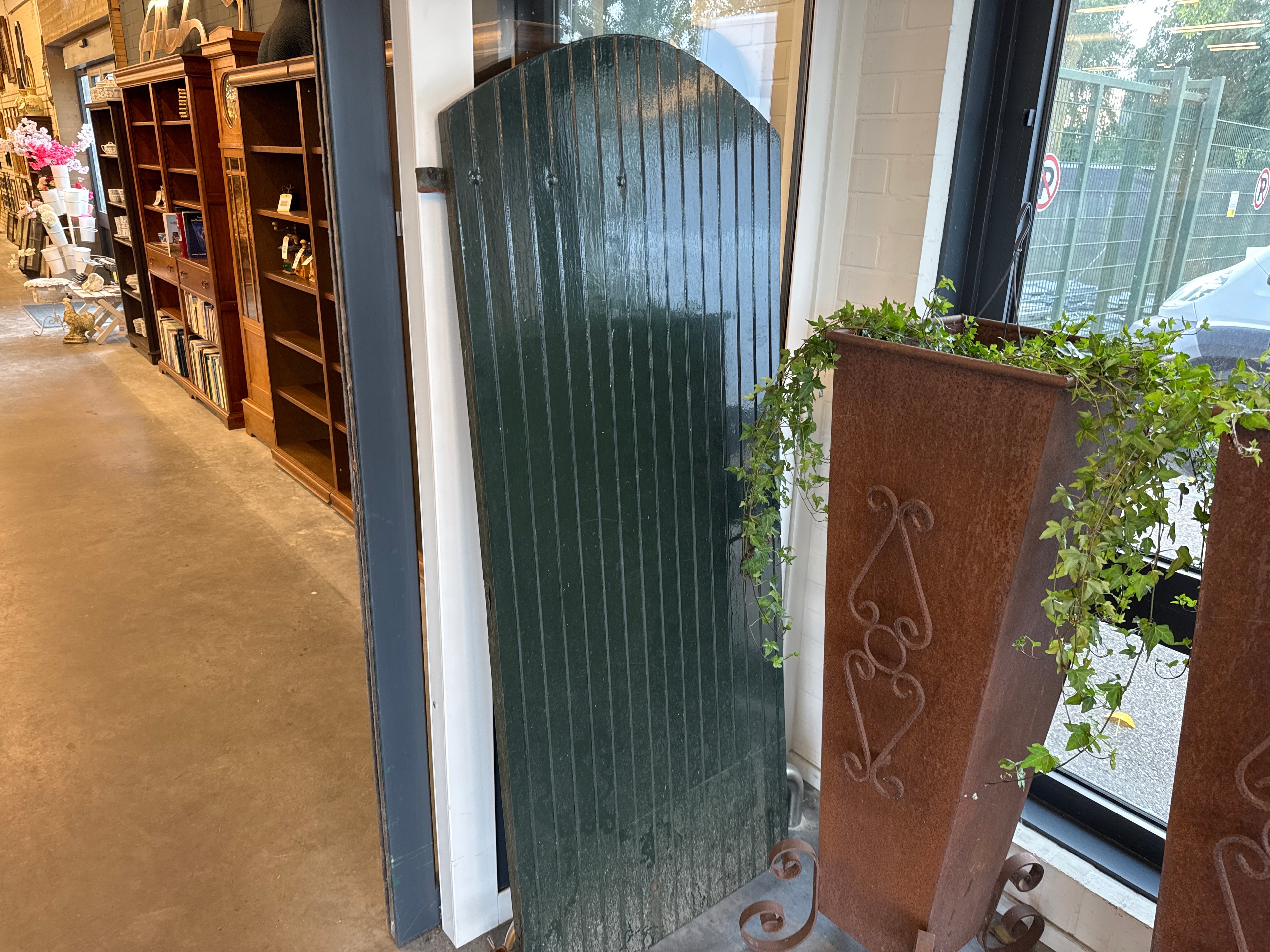 Tuindeur boog groen
