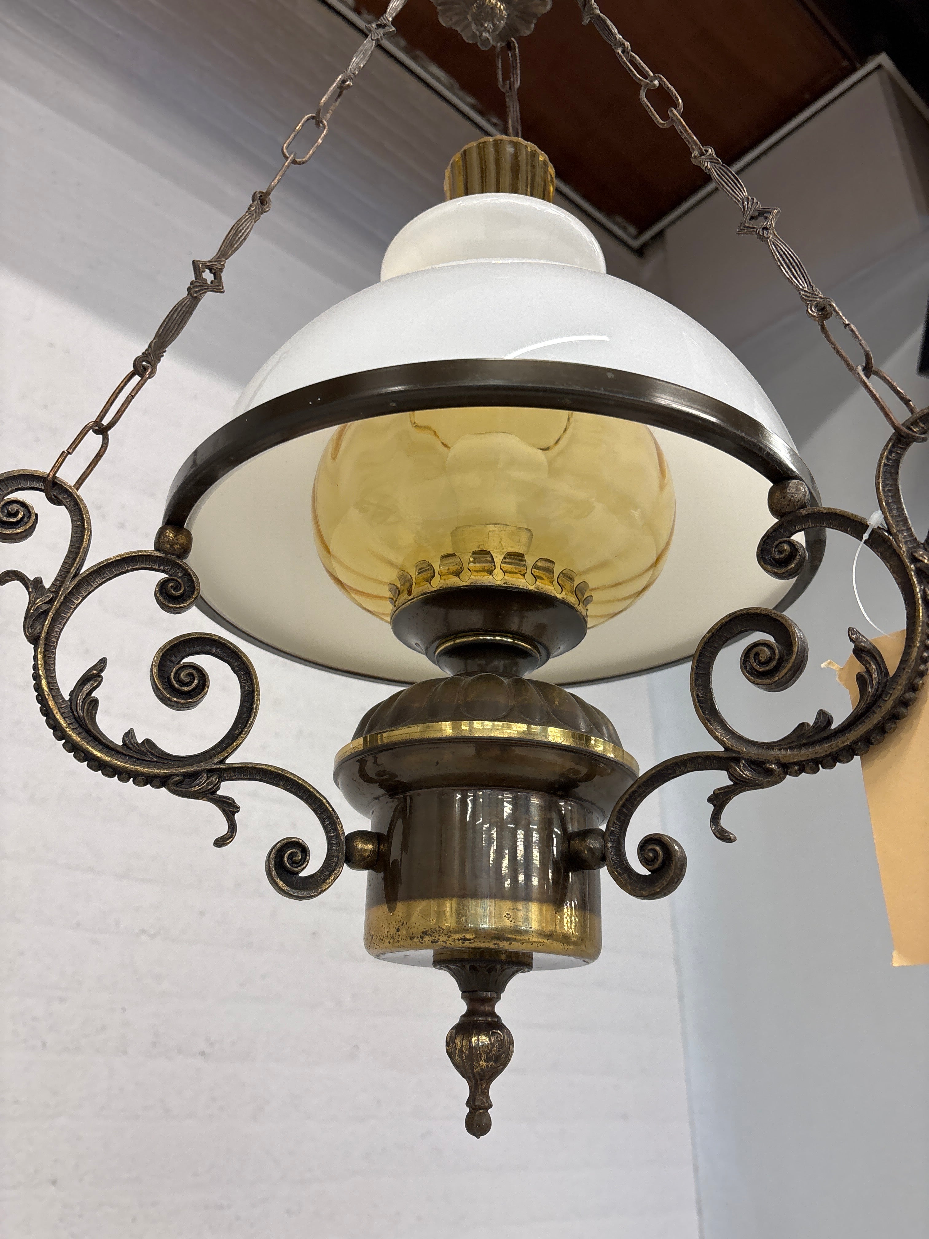 Hanglamp metaal wit glas