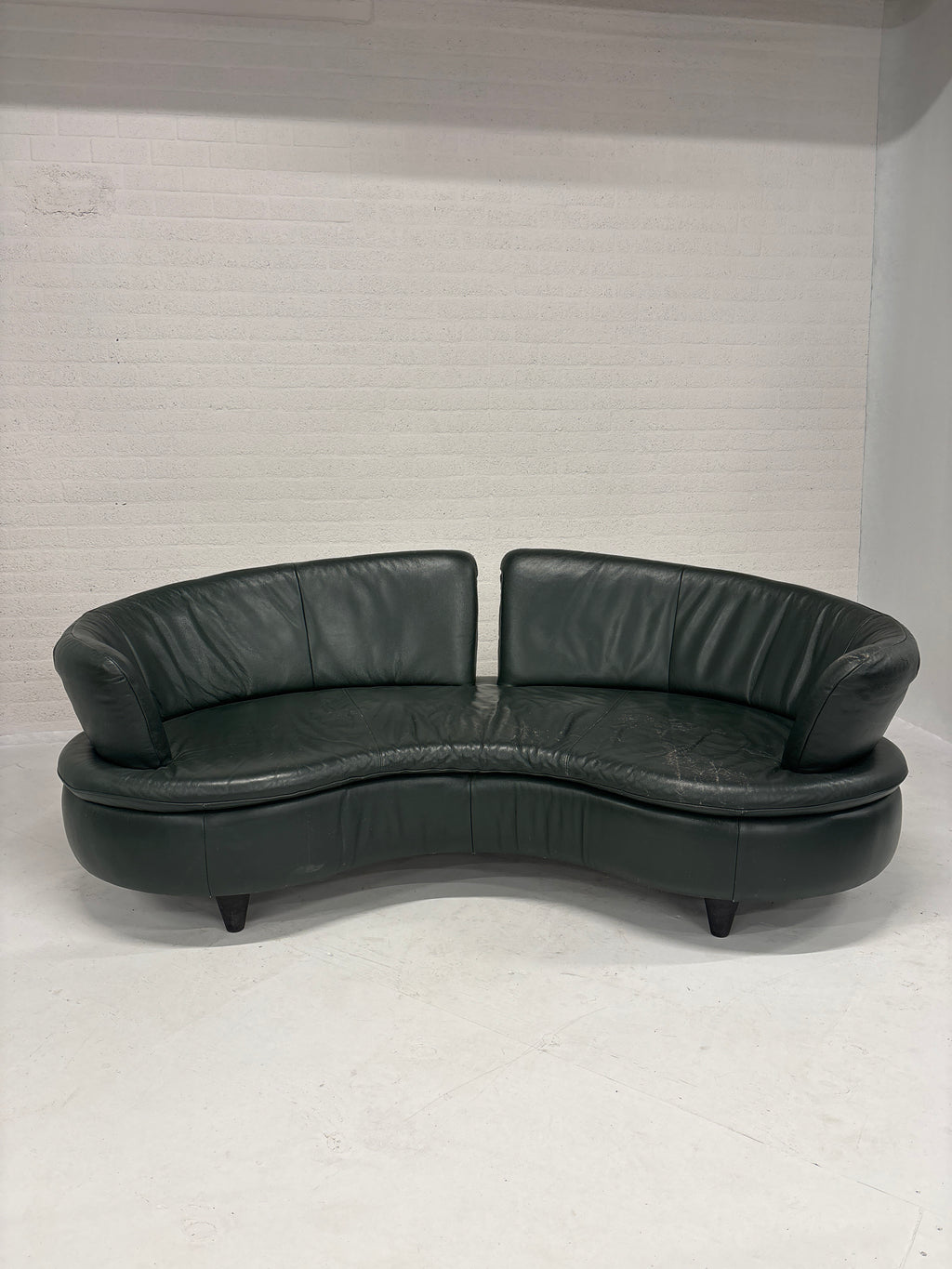 Half ronde bank leer