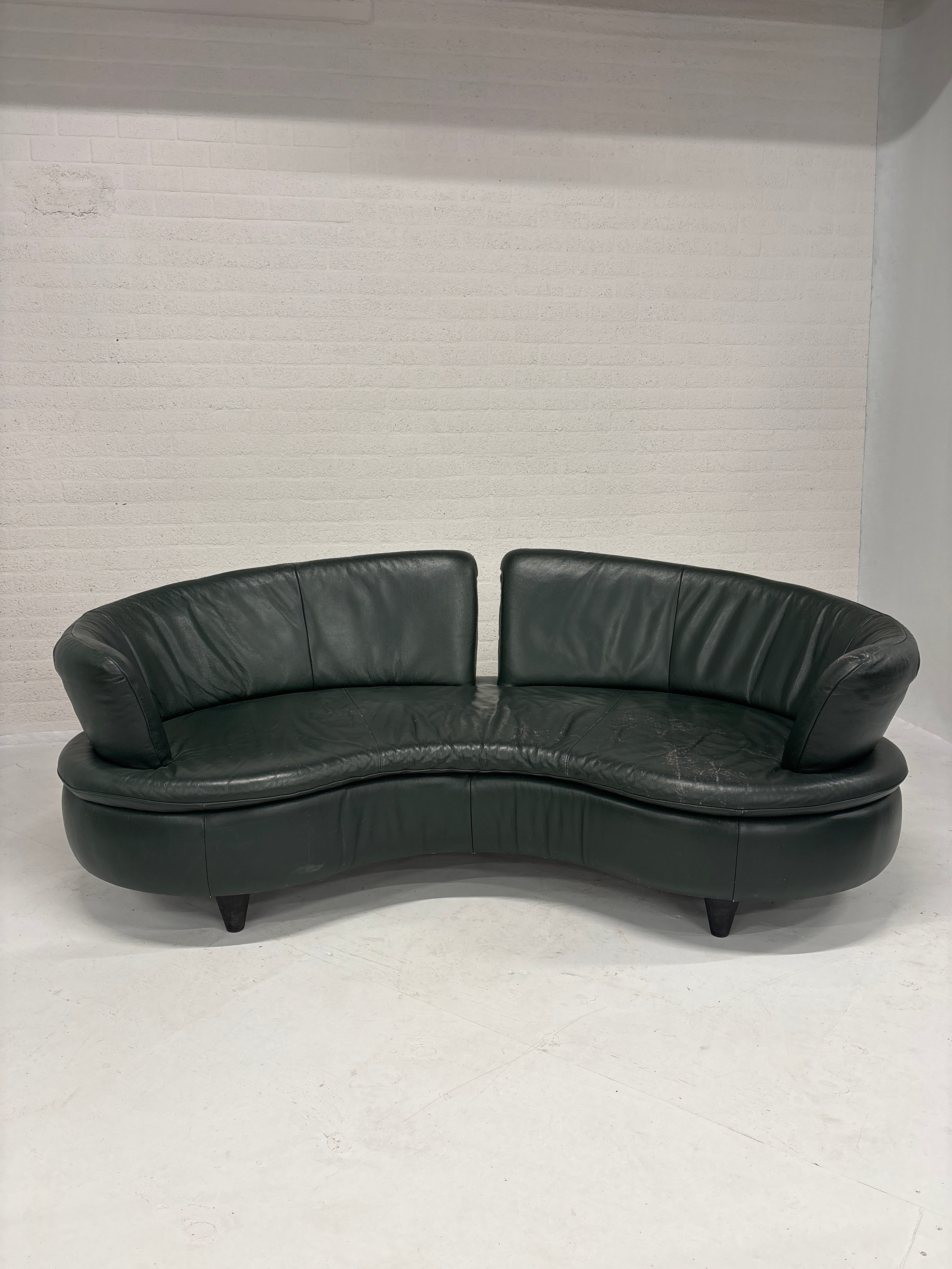 Half ronde bank leer