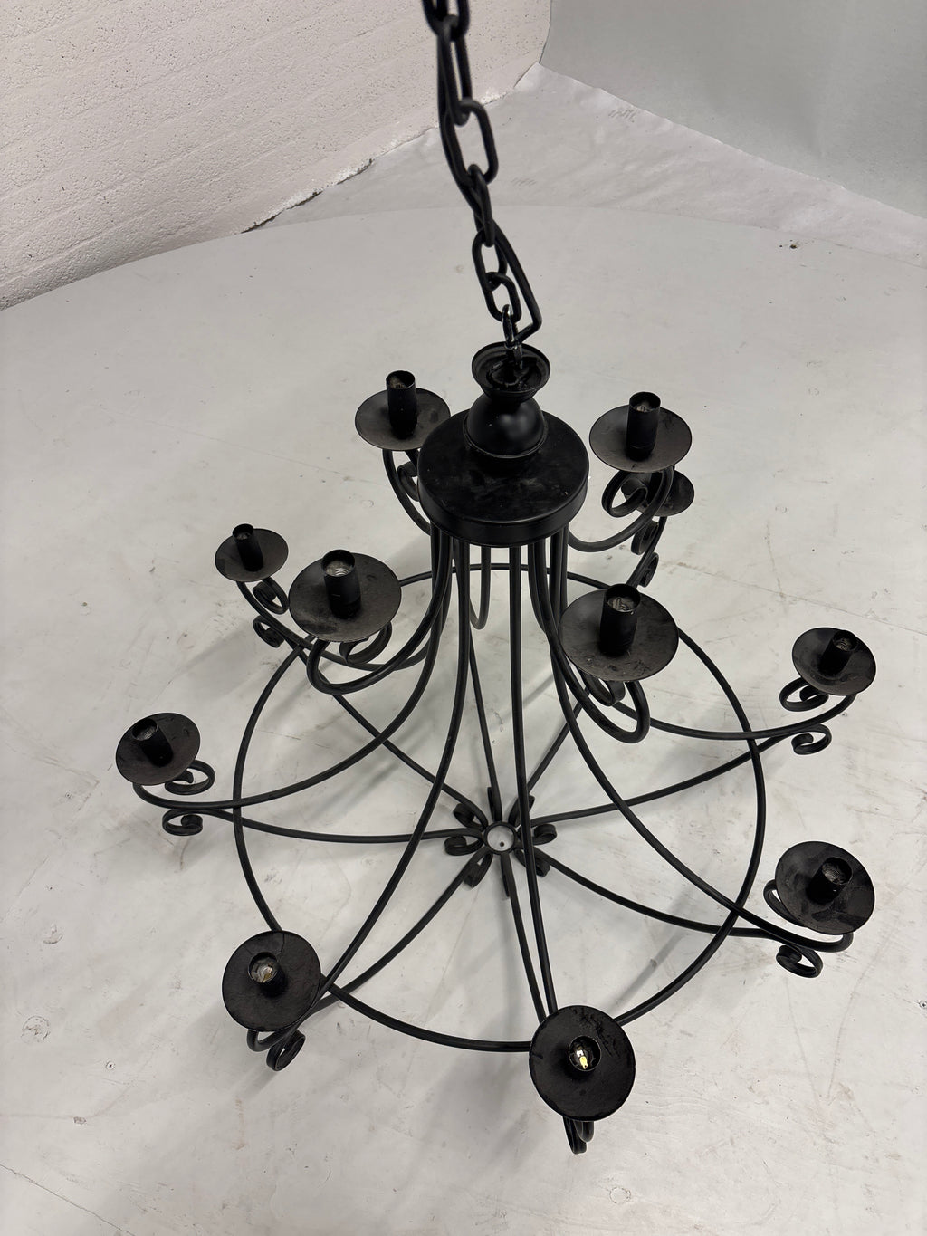 Kroonluchter zwart 12 lampjes