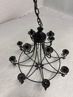 Kroonluchter zwart 12 lampjes