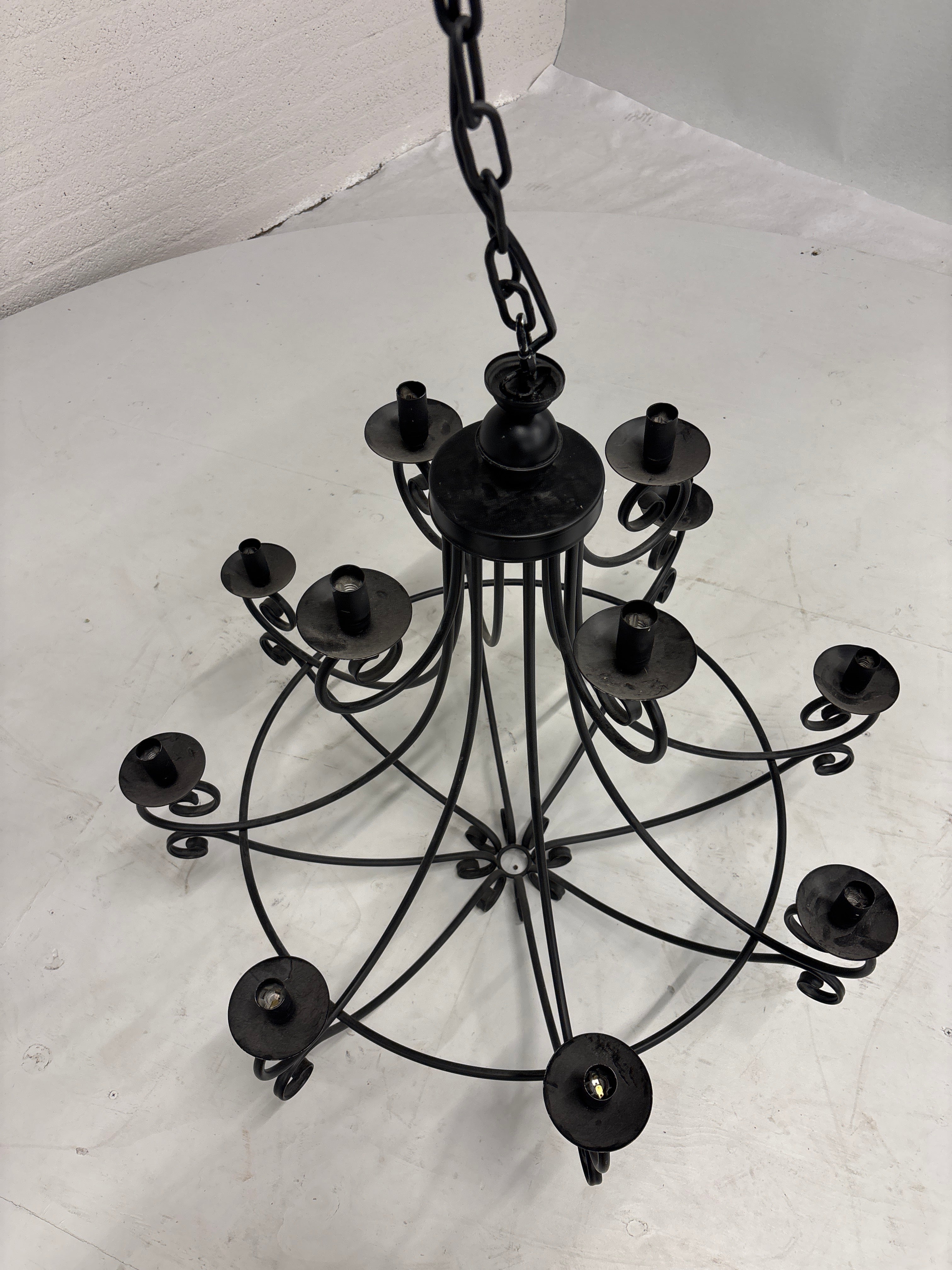 Kroonluchter zwart 12 lampjes