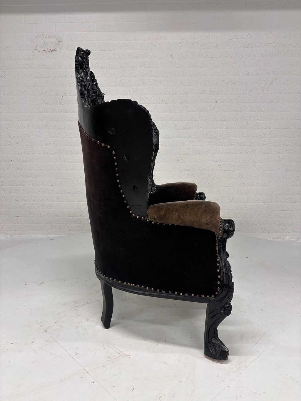 Rococo barok troonstoel zwart