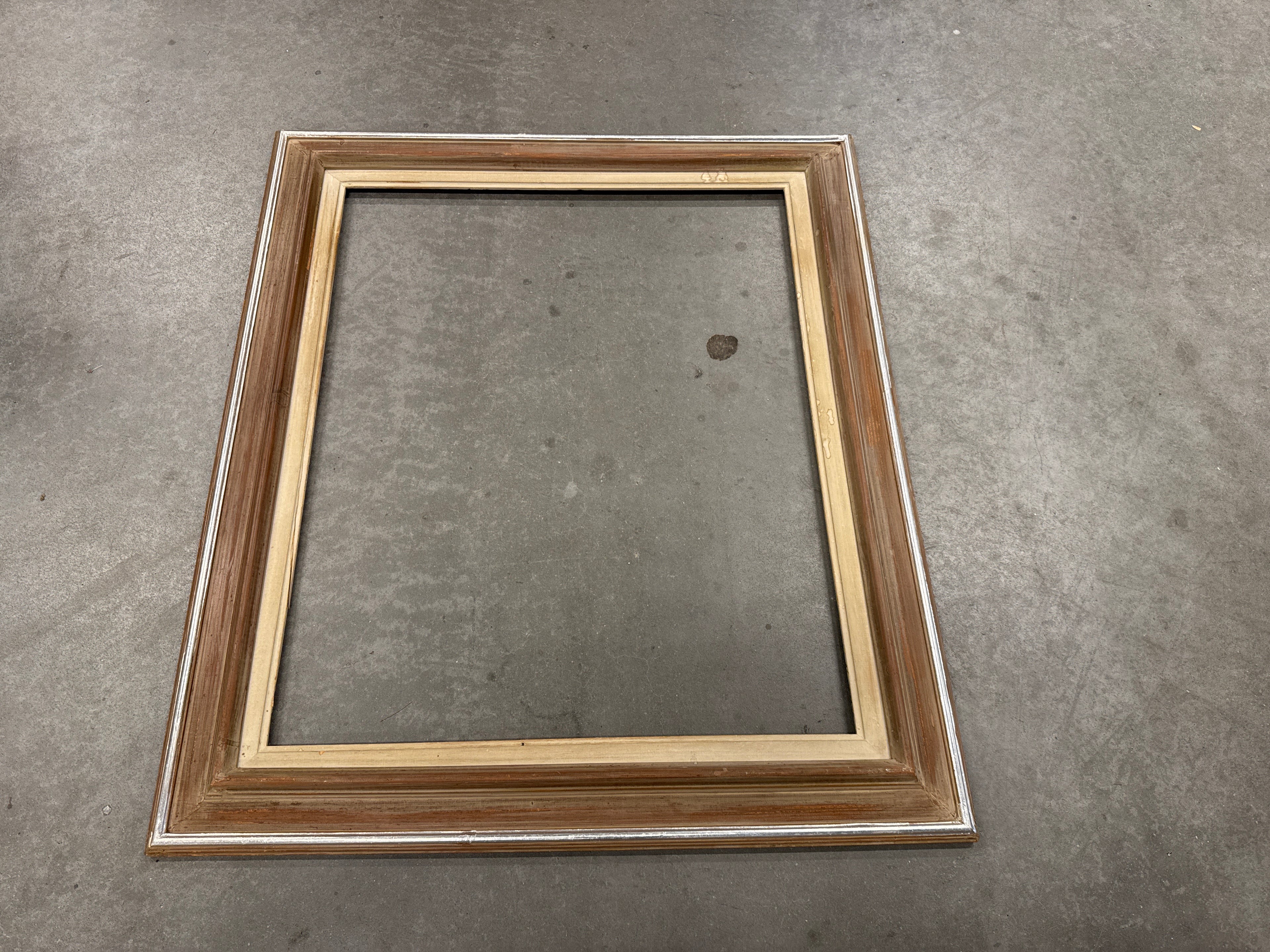 Lijst hout facet zilverrand