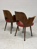 Setje van 2 stoelen met rode zitting