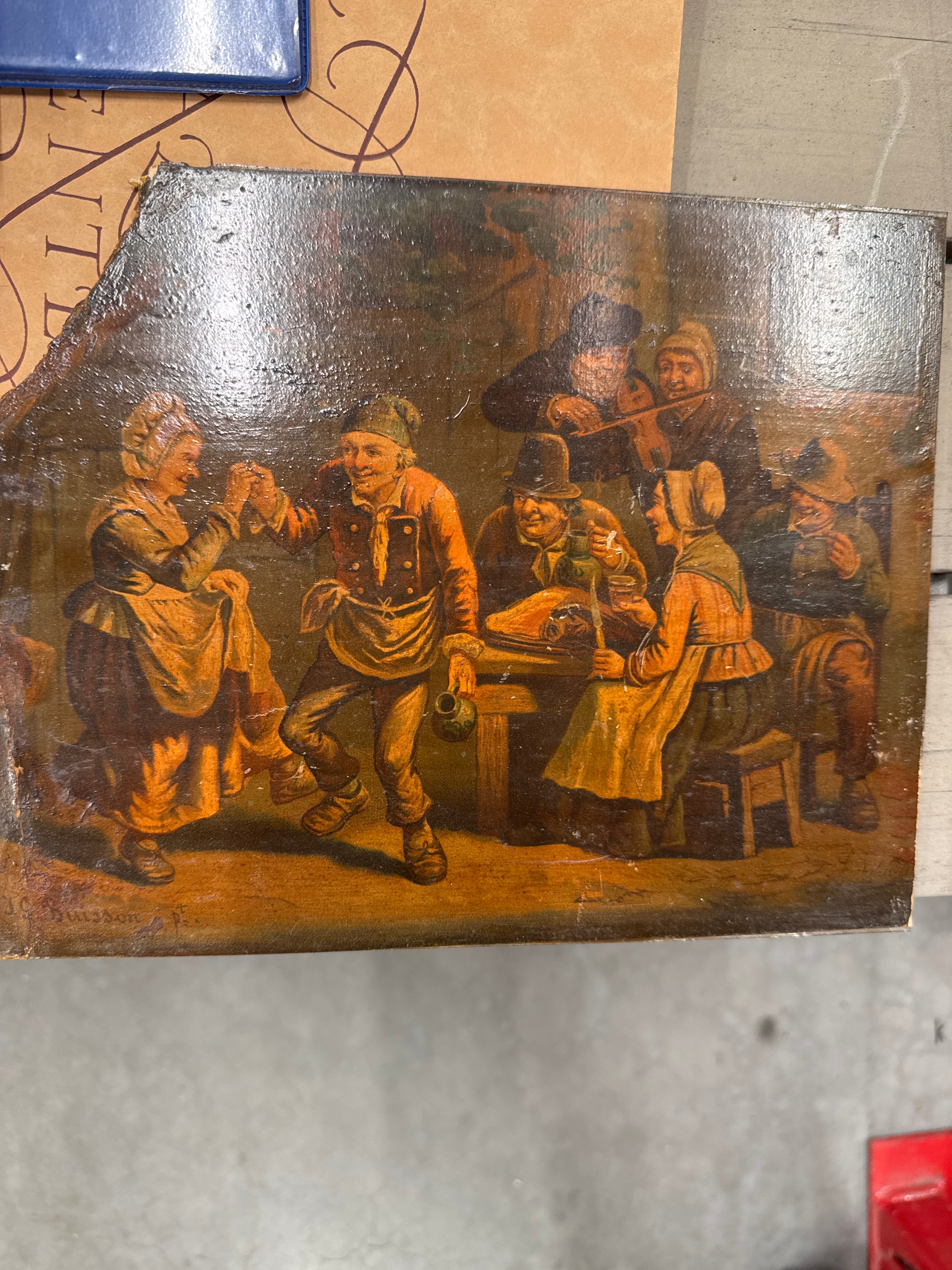 Achter glas schildering 18 19e eeuws