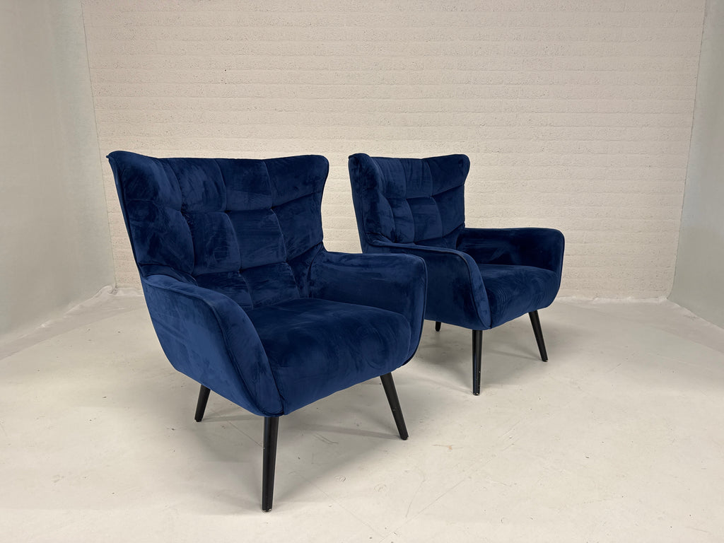 Koningsblauwe fauteuils per stuk