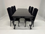 Retro barok style lak tafel met 6 bijpassende stoelen