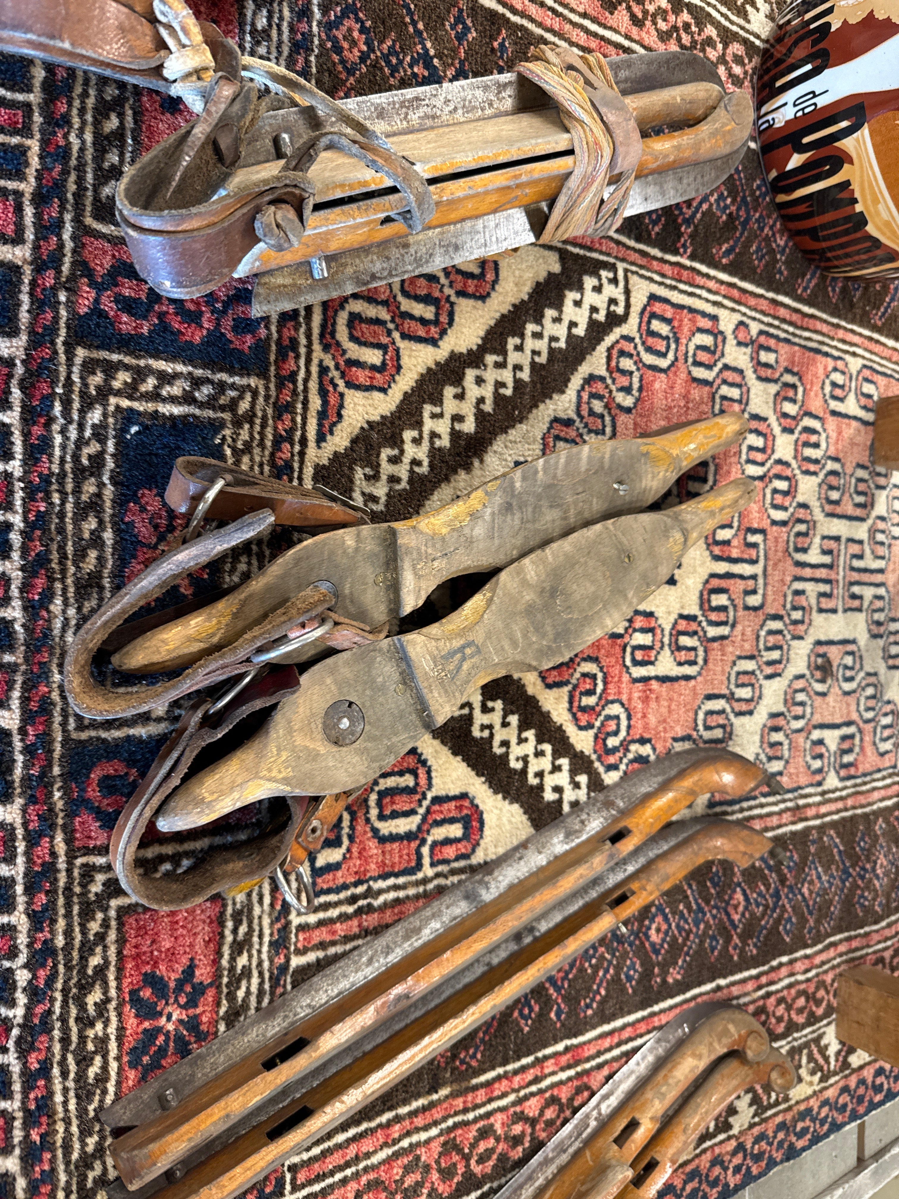Schaatsen houtjes deco per set van 2