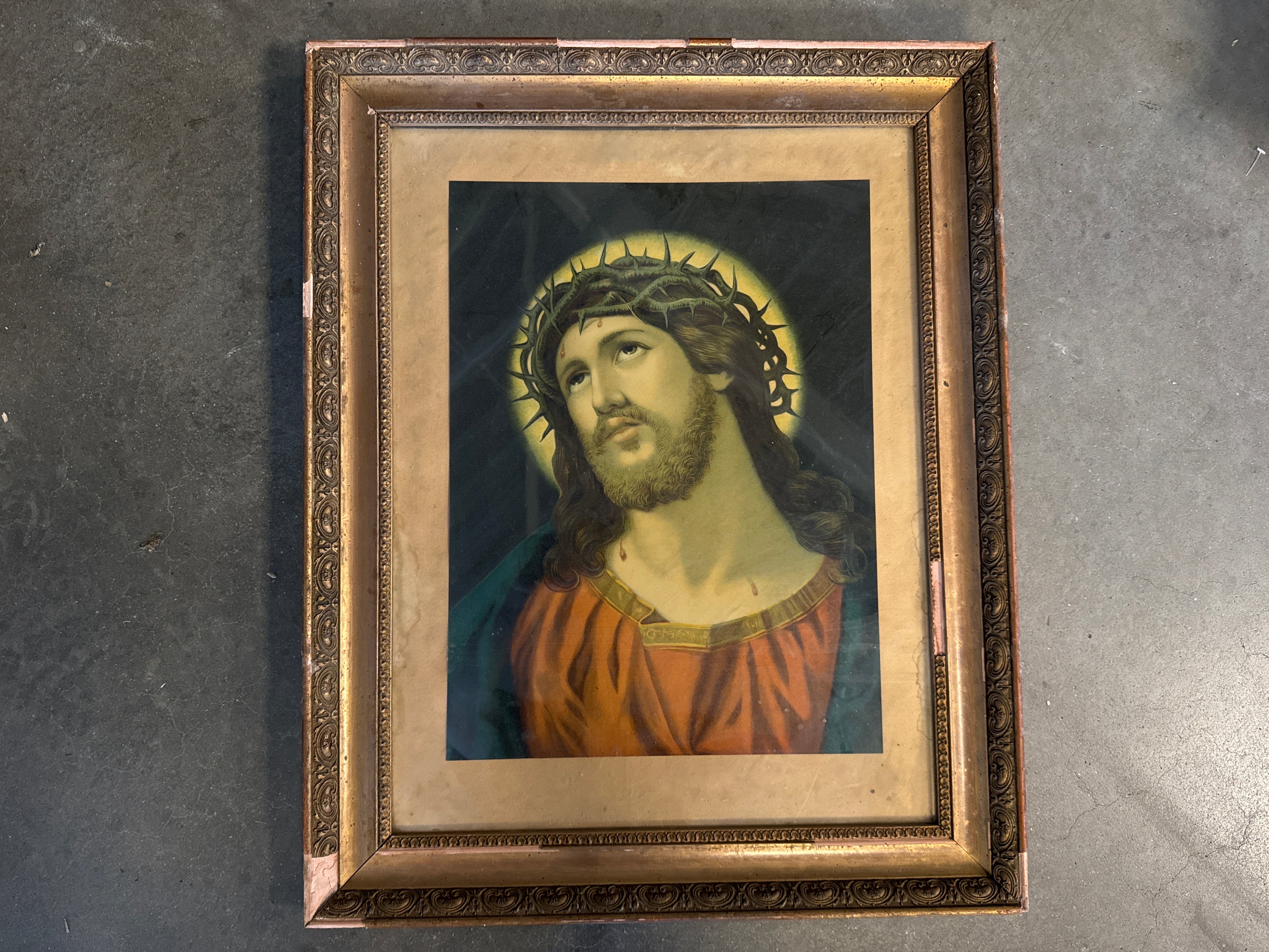 Religieus schilderij Jezus doornenkroon