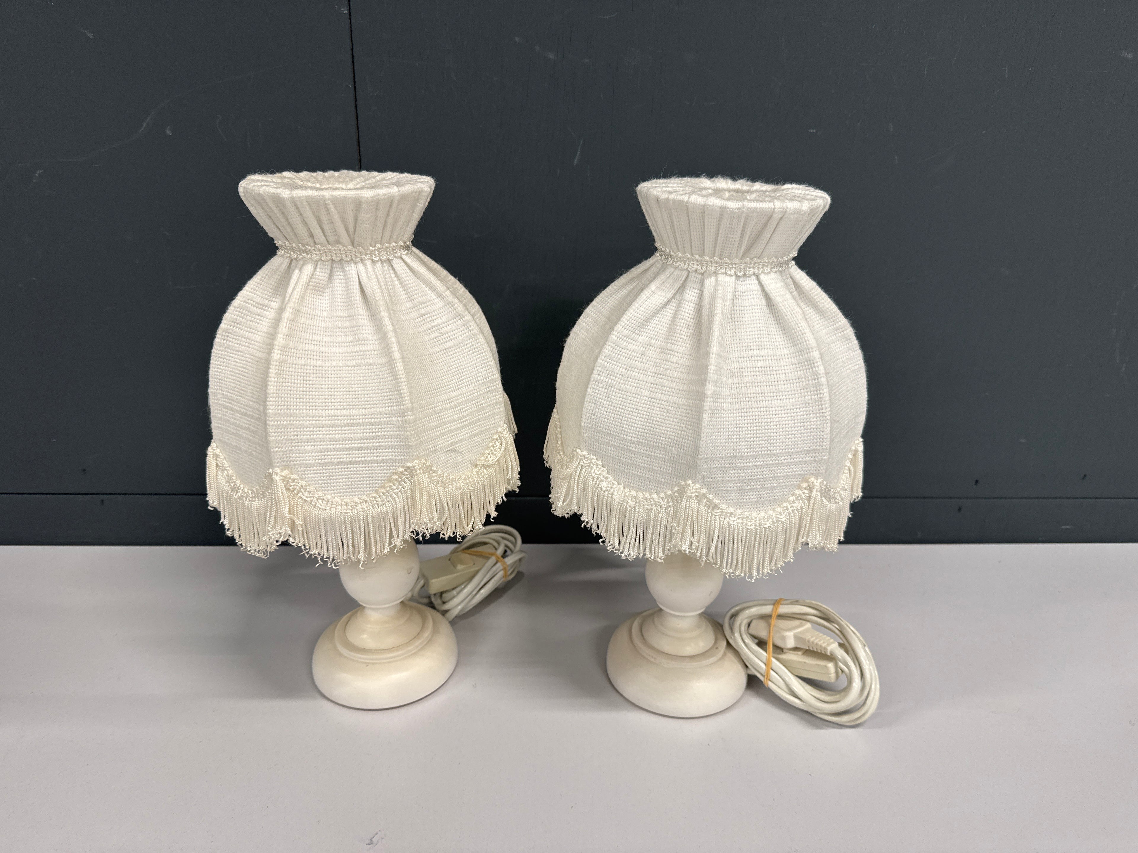 Nachtlampjes set 2 wit stof